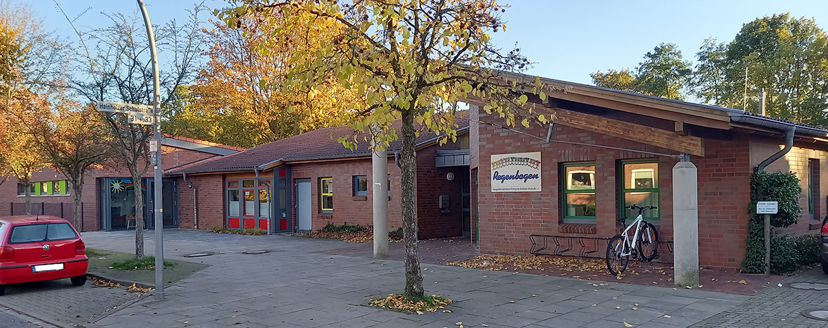 Frontansicht des Kindergarten Regenbogen in Elmshorn